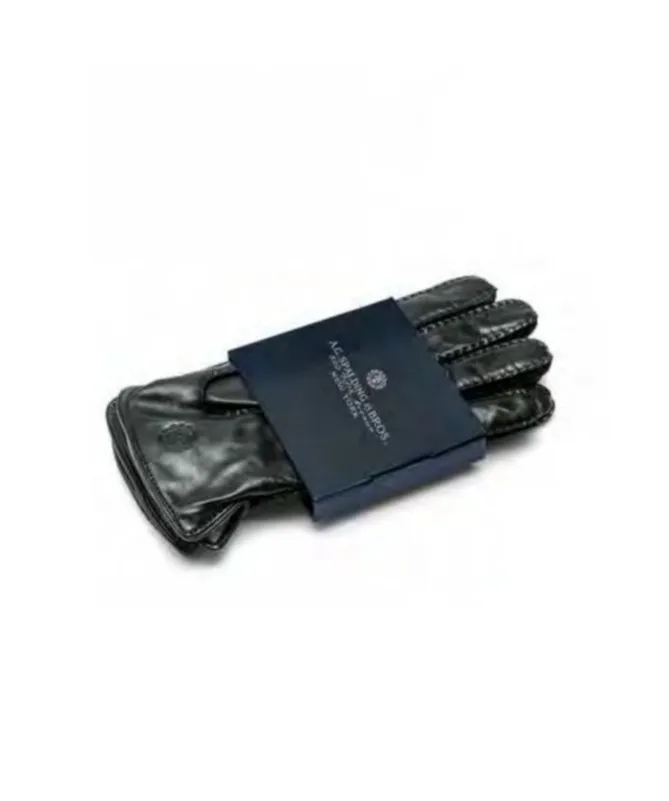 AG Spalding & Bros Glove Guanti in vera pelle, fodera in lana 8,5 nero black