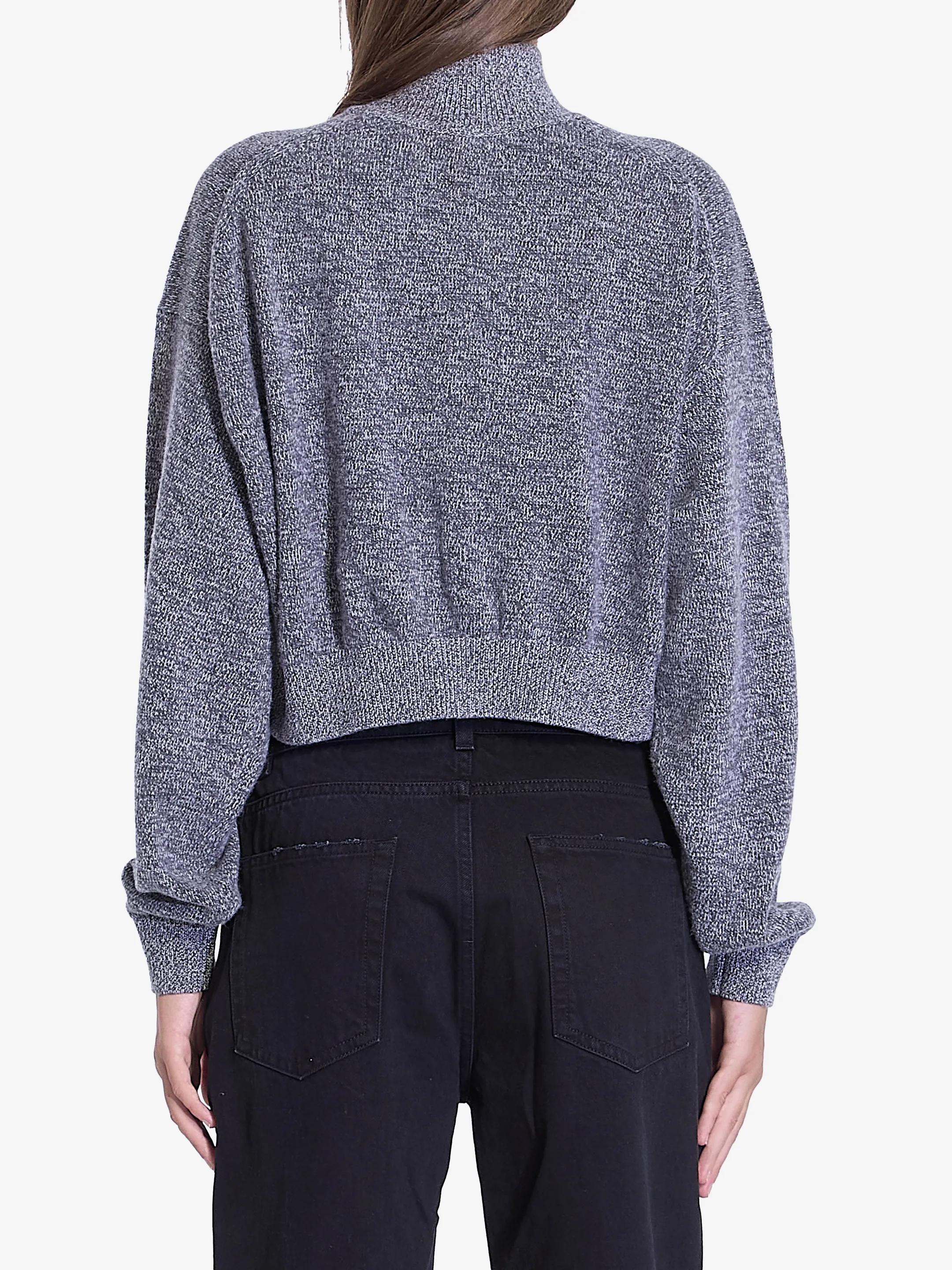 ALEXANDER WANG    Maglione corto con logo goffrato