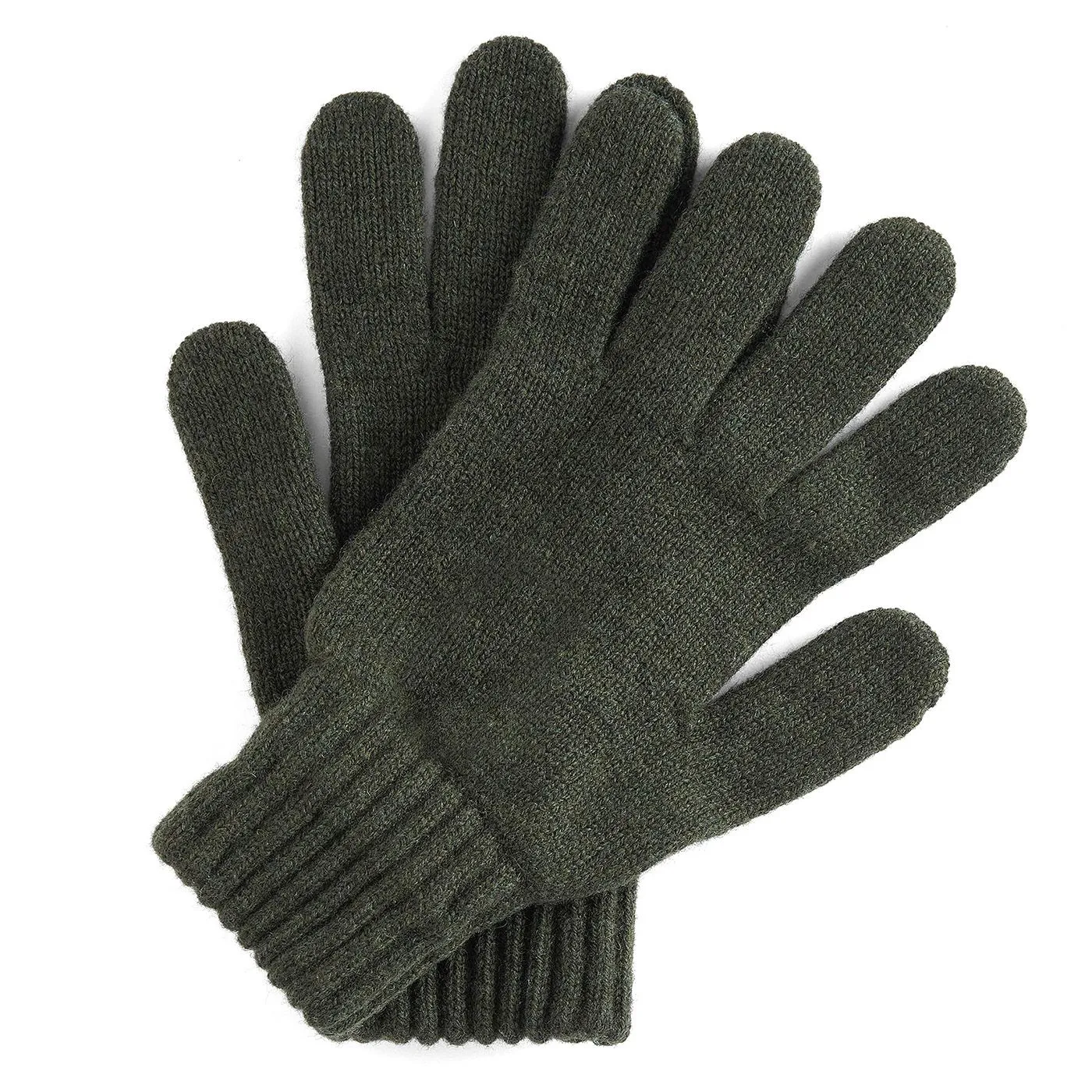 Barbour Lambswool Gloves Olive - Guanti Verdi    