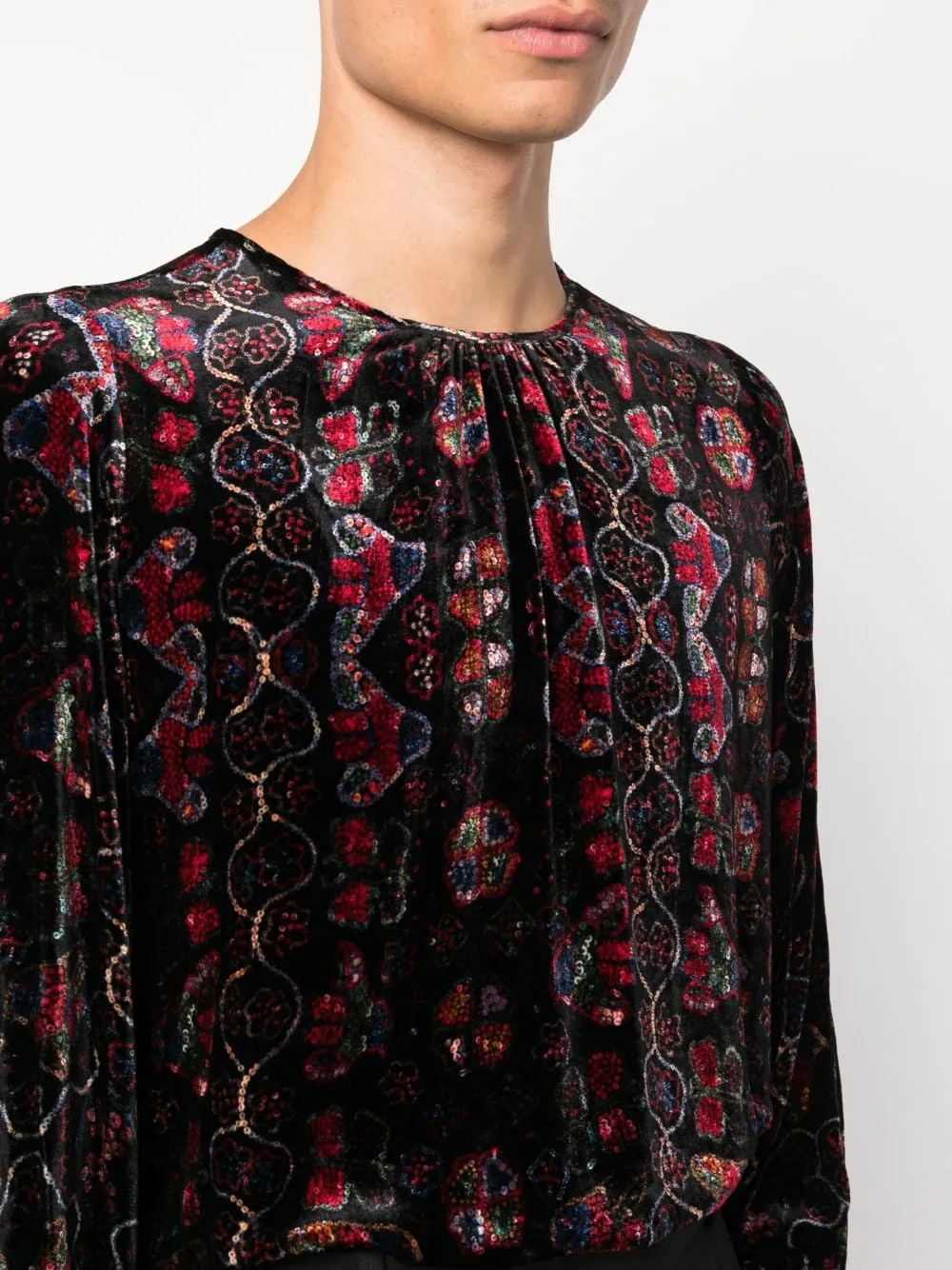 blusa in velluto