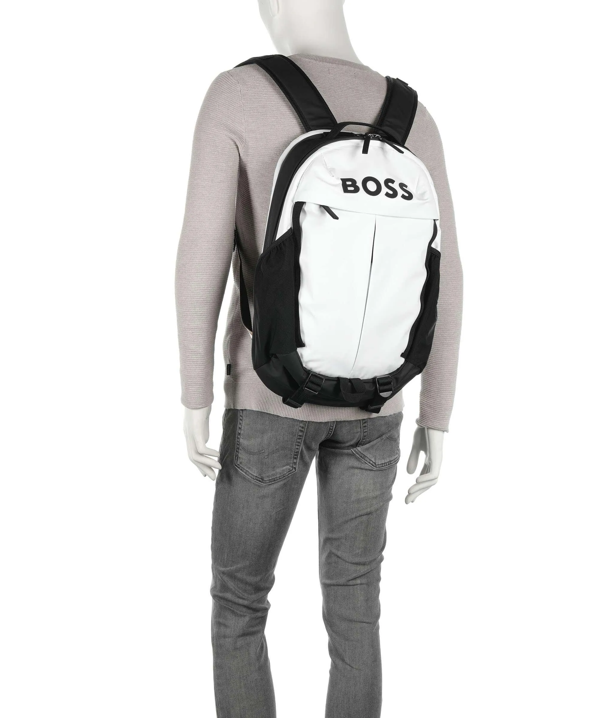  BOSS Stormy Zaino 14″ poliestere nero/bianco  