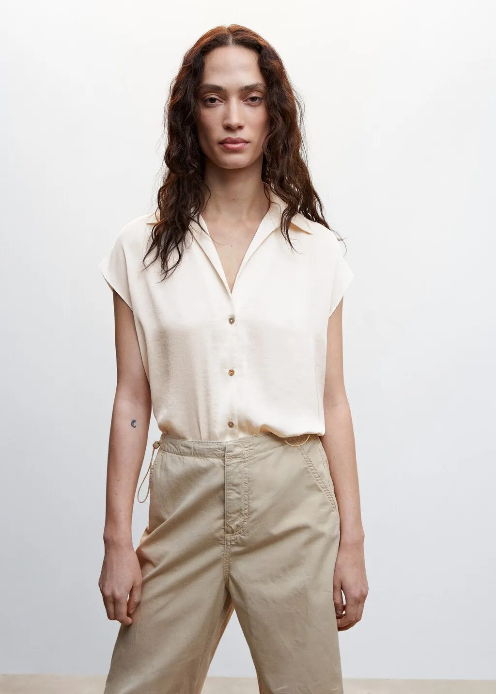 Camicia satinata maniche corte
