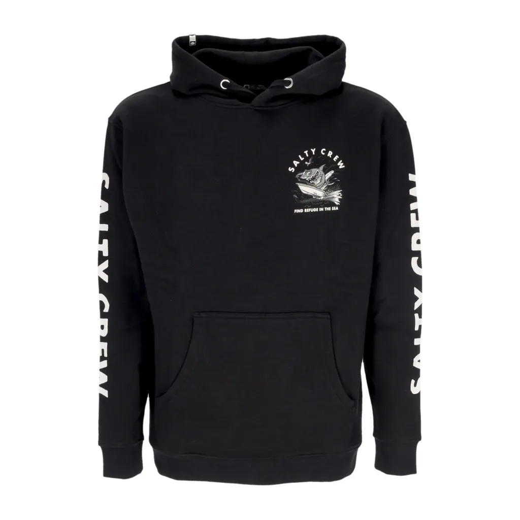 felpa cappuccio uomo hot rod shark hoodie fleece BLACK