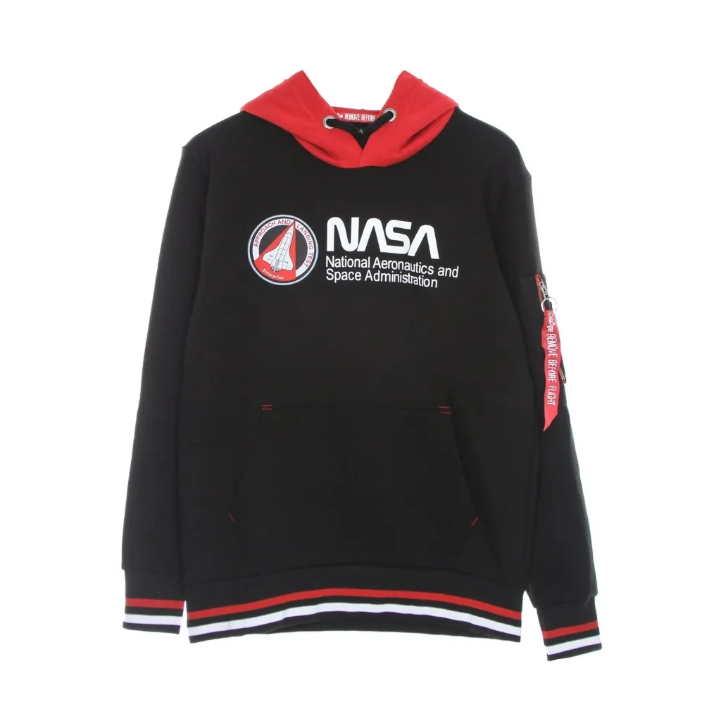 felpa cappuccio uomo nasa retro hoodie BLACK