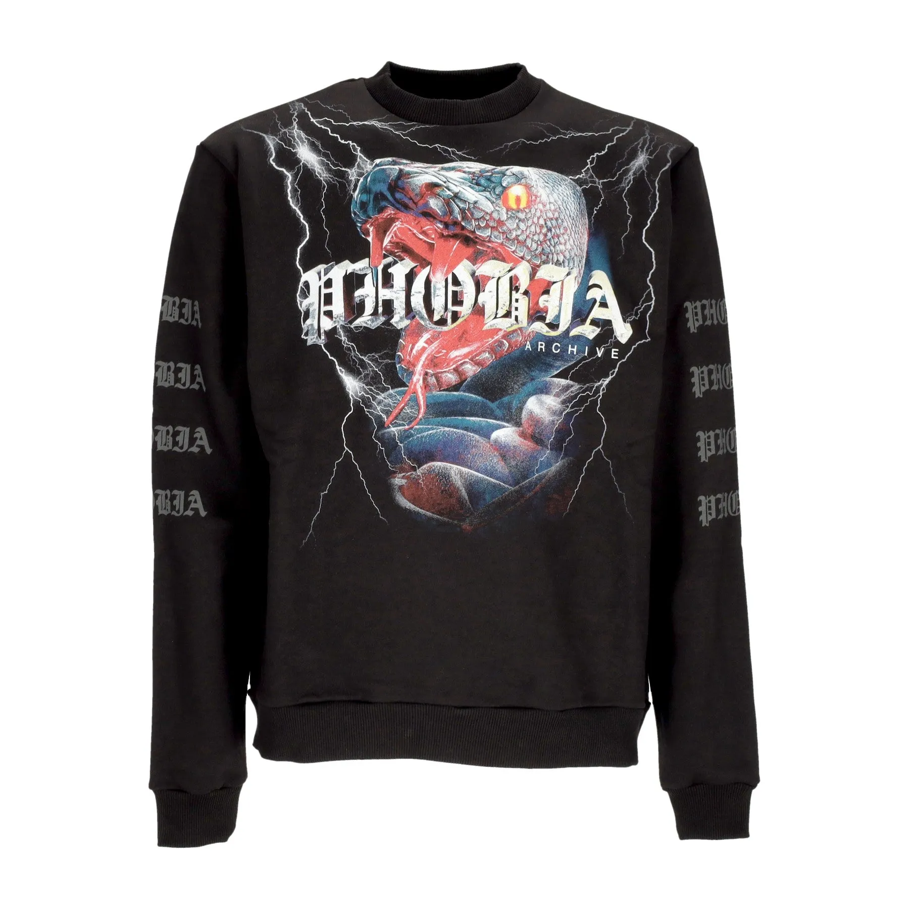 Felpa Leggera Girocollo Uomo Snake Crewneck Black