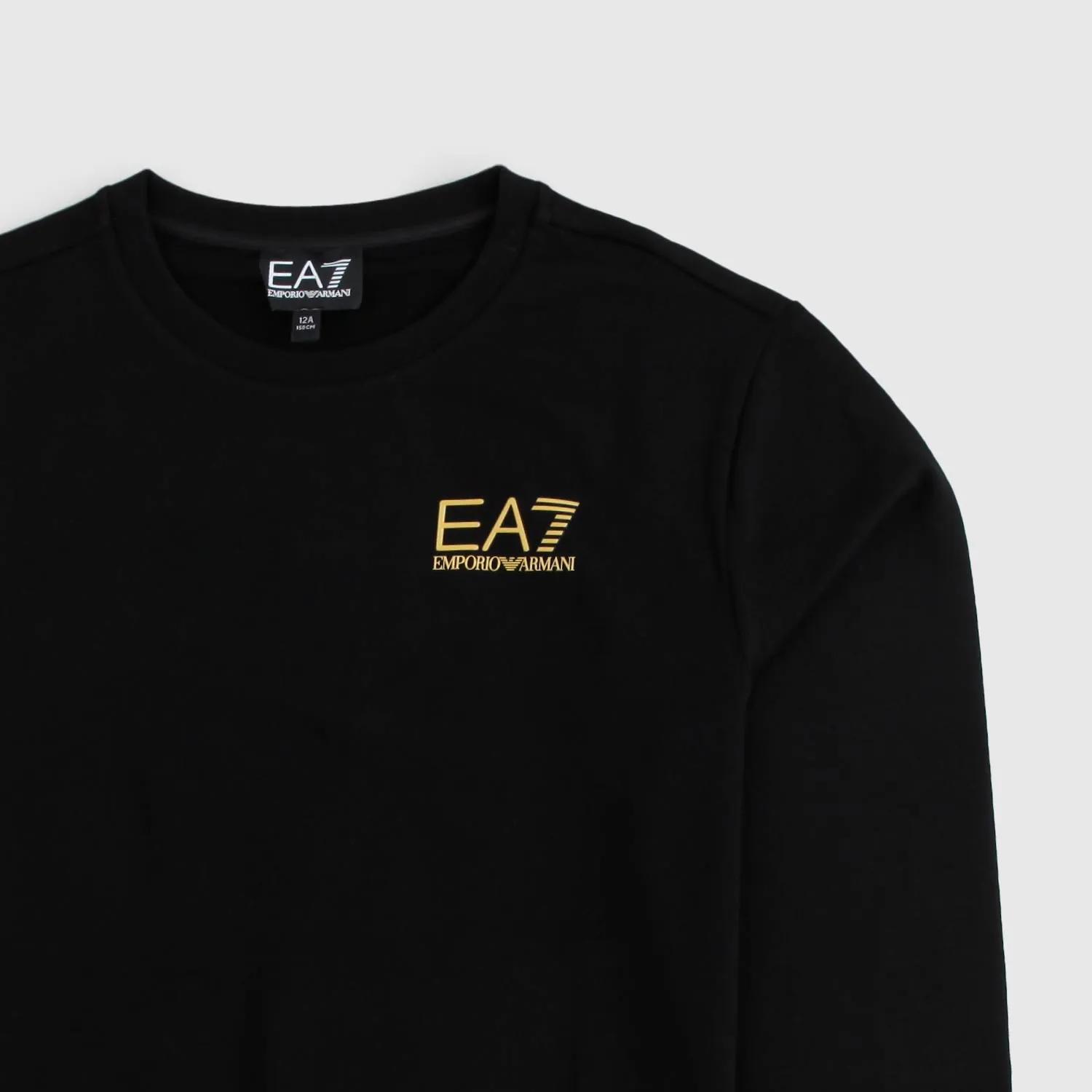 Felpa Nera Logo Ragazzo