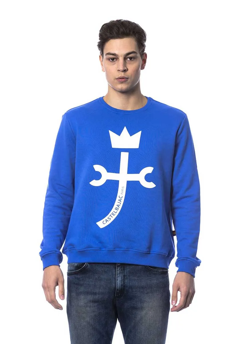 Felpa uomo blu elettrico con logo | Castelbajac