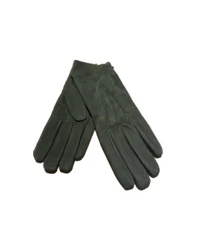 Galise guanti uomo in pelle scamosciata suede, verde foresta, Tg 8