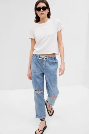 Gap - Mom Jeans a vita alta con strappi