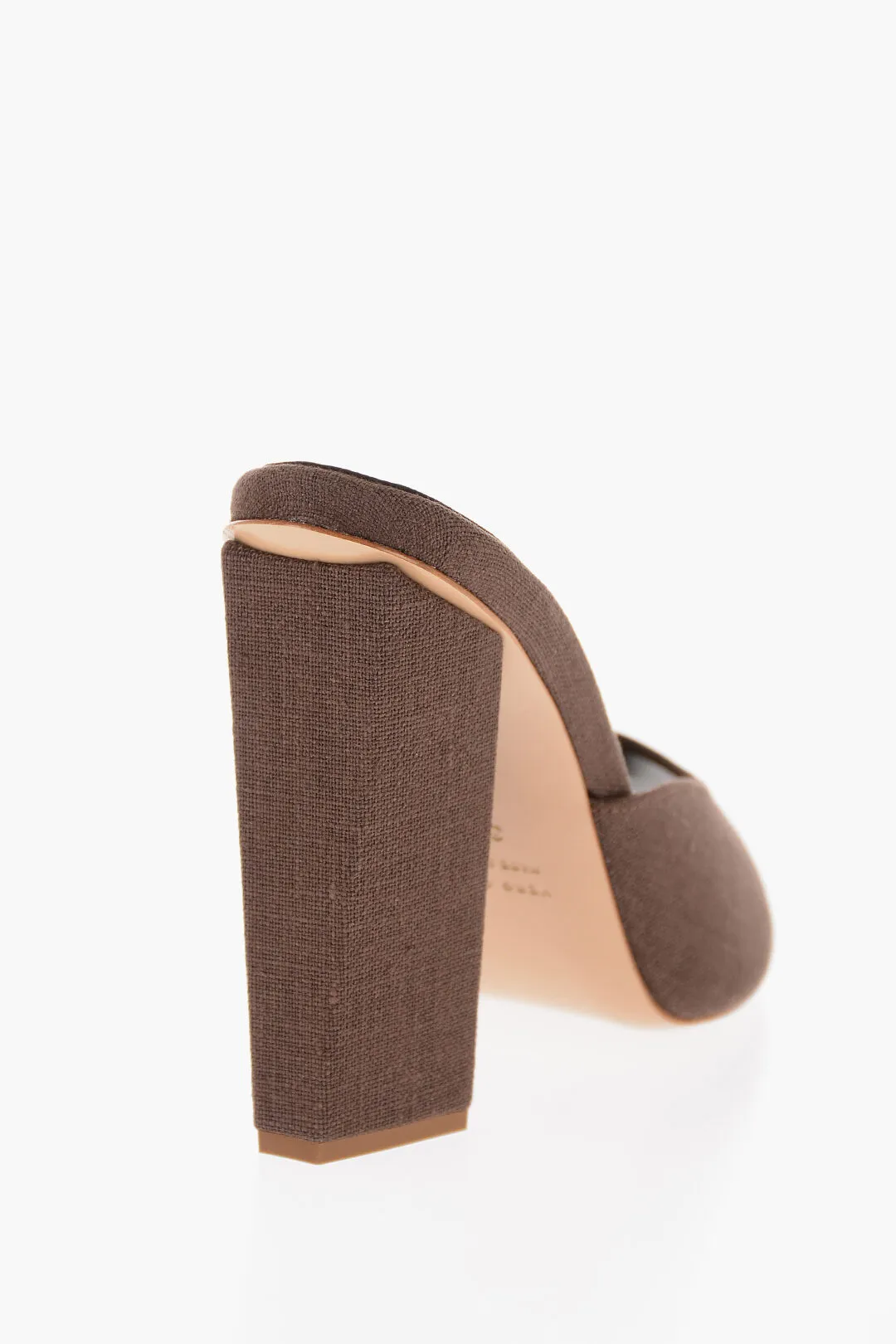 GIA COUTURE Mules ROSIE In Lino Open Toe 12cm
