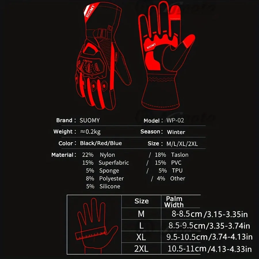 Guanti invernali per moto Mantieni caldo l'equipaggiamento da motocross antivento impermeabile Moto Motorbike Guanti touch scree