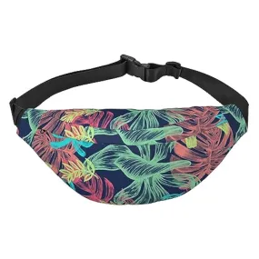 Illustrazione Digital Art Leaf Fanny Pack per le donne uomini marsupio cintura regolabile casual petto borsa marsupione per viag