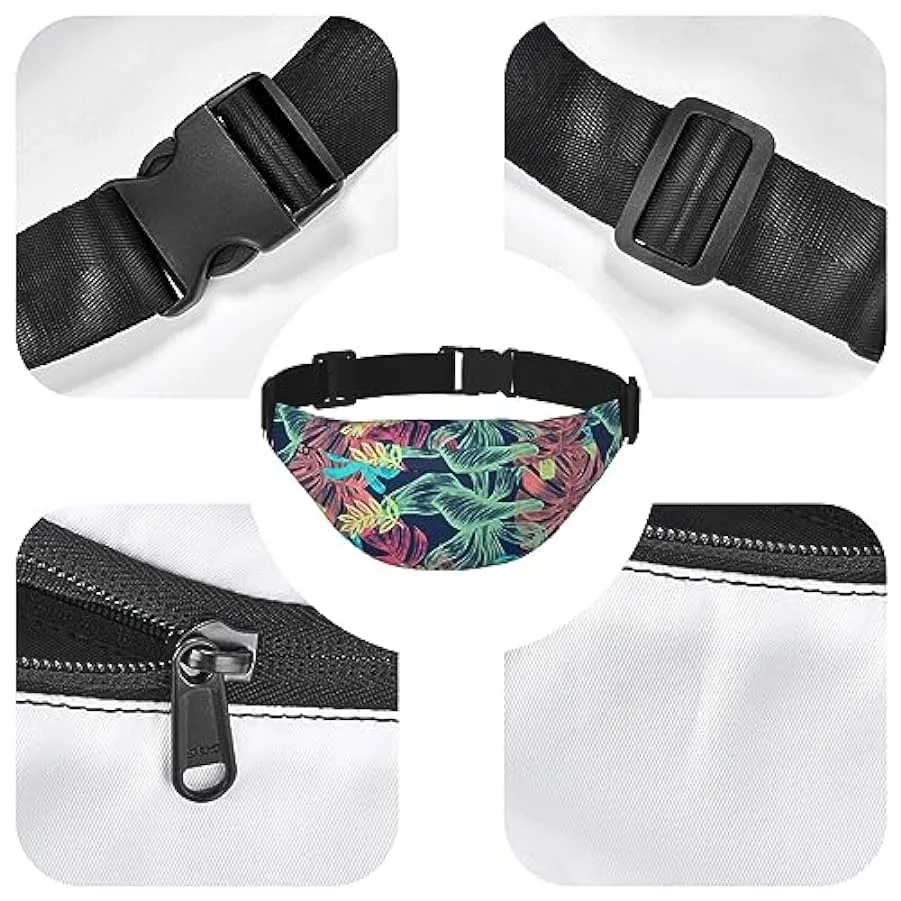 Illustrazione Digital Art Leaf Fanny Pack per le donne uomini marsupio cintura regolabile casual petto borsa marsupione per viag