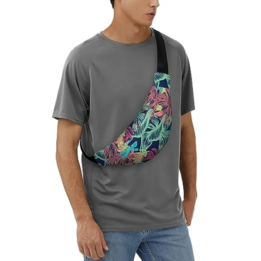 Illustrazione Digital Art Leaf Fanny Pack per le donne uomini marsupio cintura regolabile casual petto borsa marsupione per viag