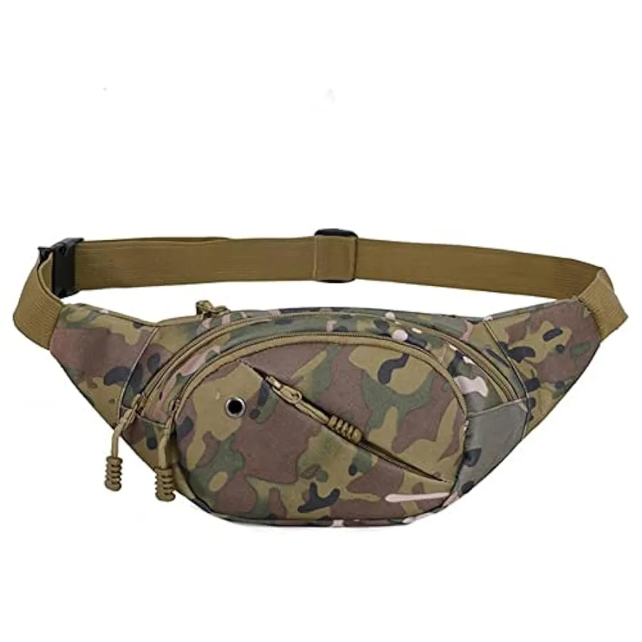 JOJOLOVEU Camouflage Marsupio da uomo Marsupio da uomo Marsupio Durevole Fanny Canvas Hip Bum Borsa sportiva Borsa da uomo Tasca