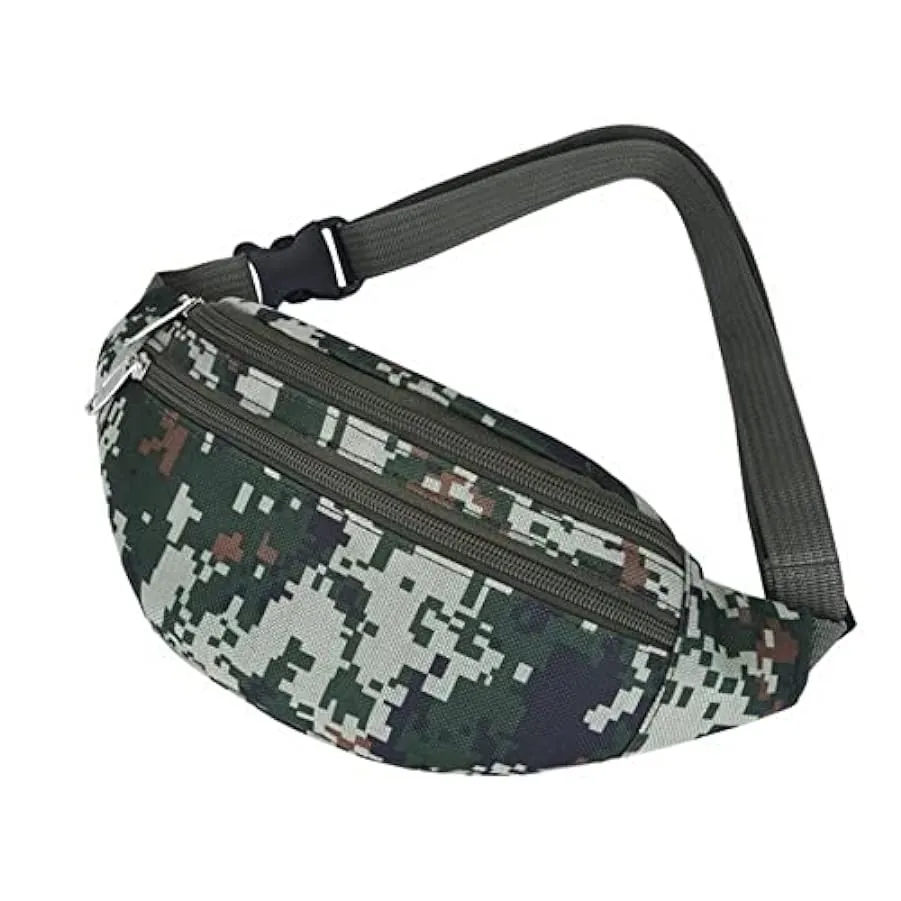 JOJOLOVEU Camouflage Marsupio da uomo Marsupio da uomo Marsupio Durevole Fanny Canvas Hip Bum Borsa sportiva Borsa da uomo Tasca