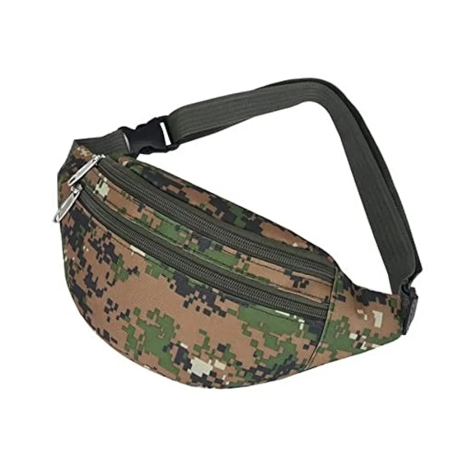 JOJOLOVEU Camouflage Marsupio da uomo Marsupio da uomo Marsupio Durevole Fanny Canvas Hip Bum Borsa sportiva Borsa da uomo Tasca