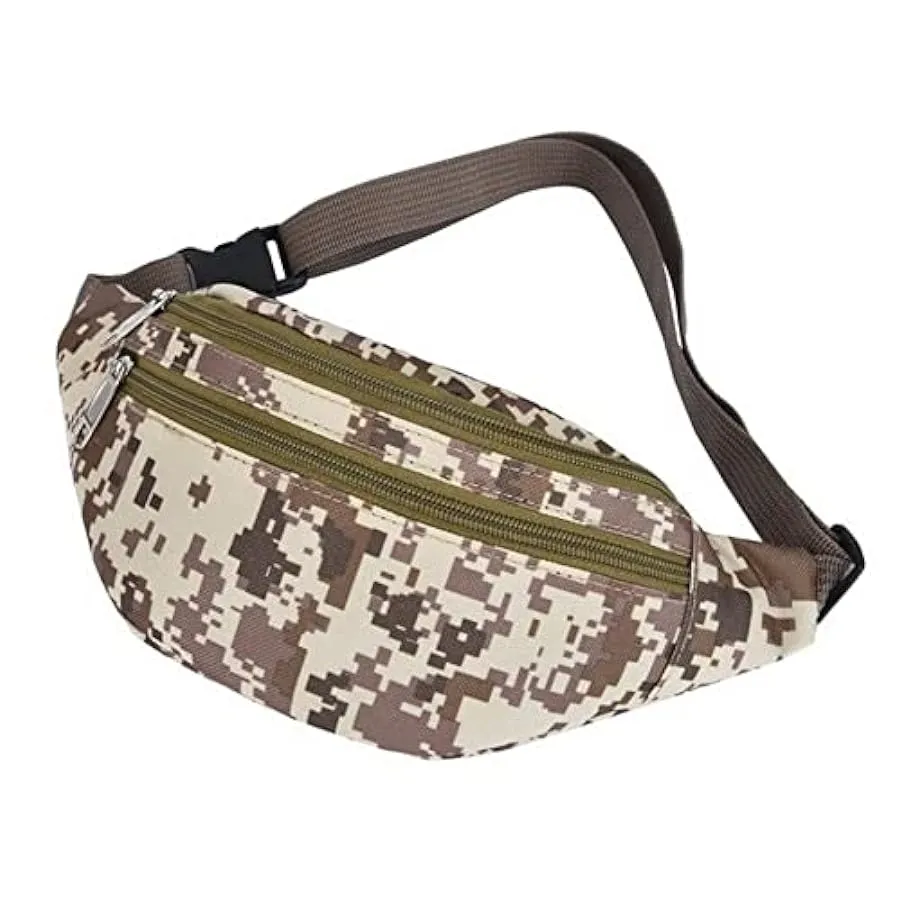 JOJOLOVEU Camouflage Marsupio da uomo Marsupio da uomo Marsupio Durevole Fanny Canvas Hip Bum Borsa sportiva Borsa da uomo Tasca