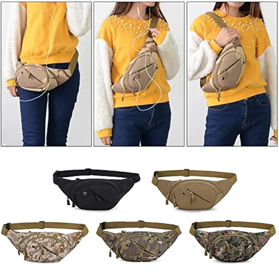 JOJOLOVEU Camouflage Marsupio da uomo Marsupio da uomo Marsupio Durevole Fanny Canvas Hip Bum Borsa sportiva Borsa da uomo Tasca