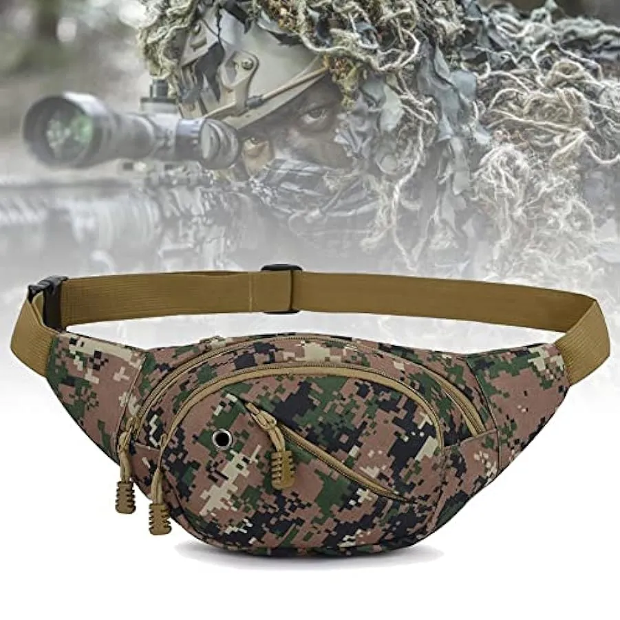 JOJOLOVEU Camouflage Marsupio da uomo Marsupio da uomo Marsupio Durevole Fanny Canvas Hip Bum Borsa sportiva Borsa da uomo Tasca