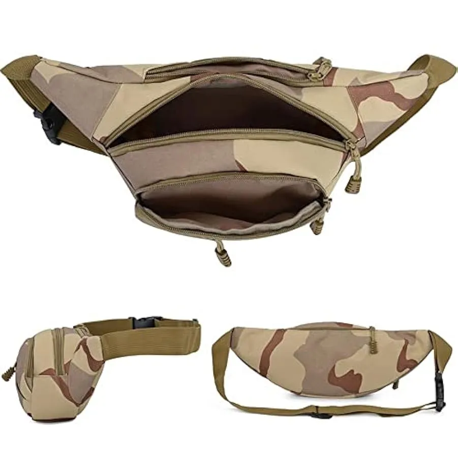 JOJOLOVEU Camouflage Marsupio da uomo Marsupio da uomo Marsupio Durevole Fanny Canvas Hip Bum Borsa sportiva Borsa da uomo Tasca