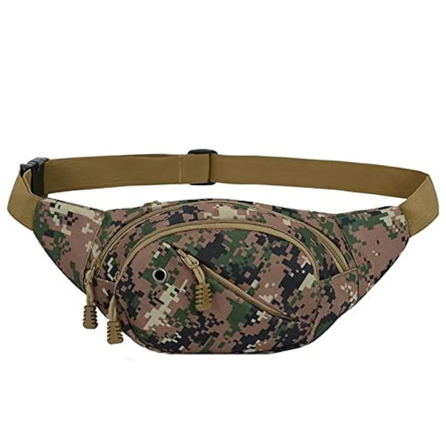 JOJOLOVEU Camouflage Marsupio da uomo Marsupio da uomo Marsupio Durevole Fanny Canvas Hip Bum Borsa sportiva Borsa da uomo Tasca