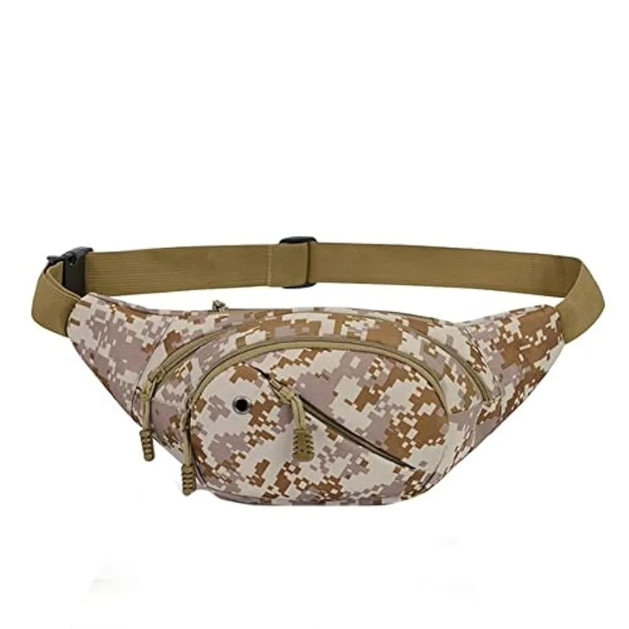 JOJOLOVEU Camouflage Marsupio da uomo Marsupio da uomo Marsupio Durevole Fanny Canvas Hip Bum Borsa sportiva Borsa da uomo Tasca