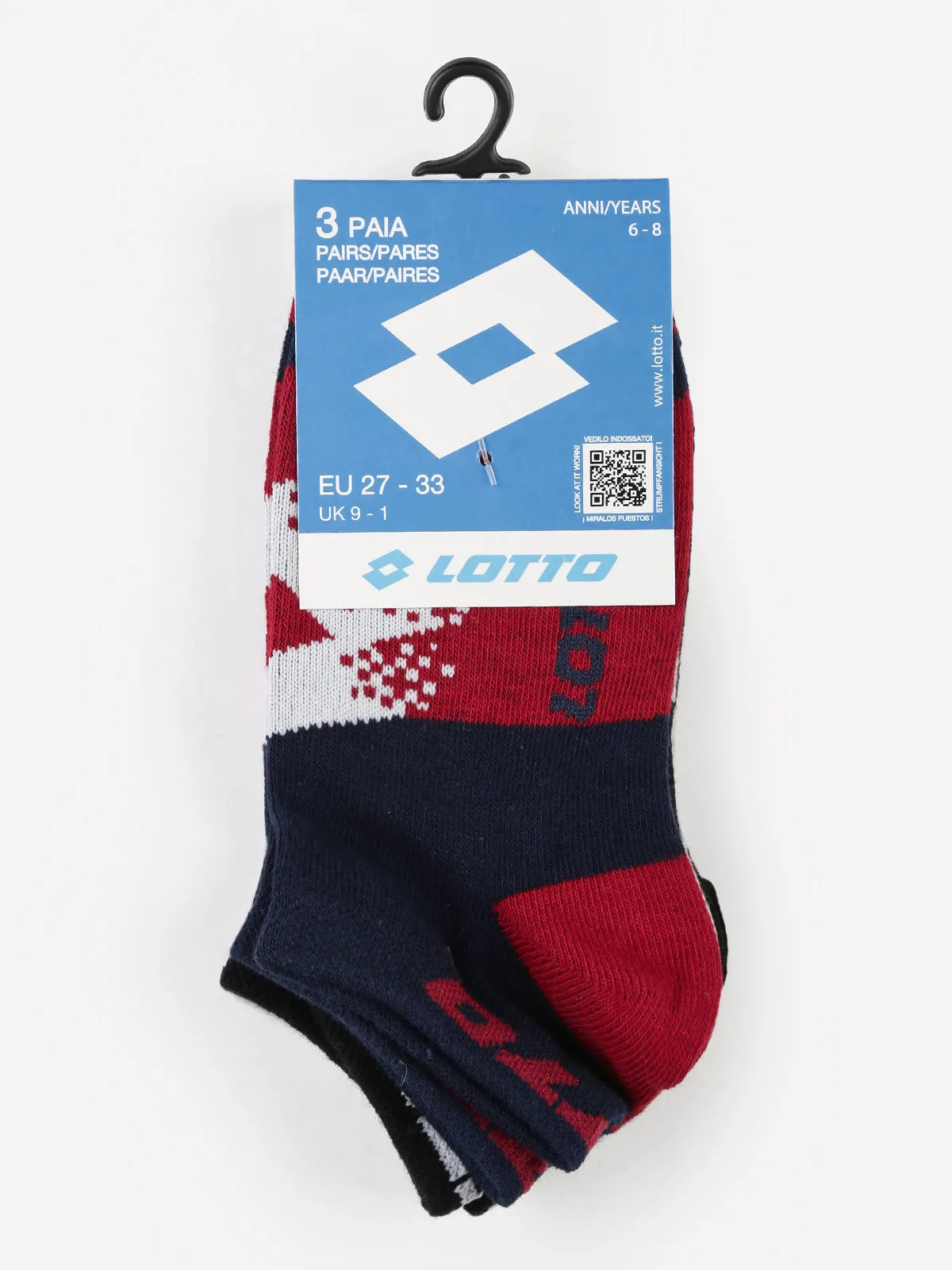 Lotto Zweifarbige kurze Kindersocken  3 PAAR