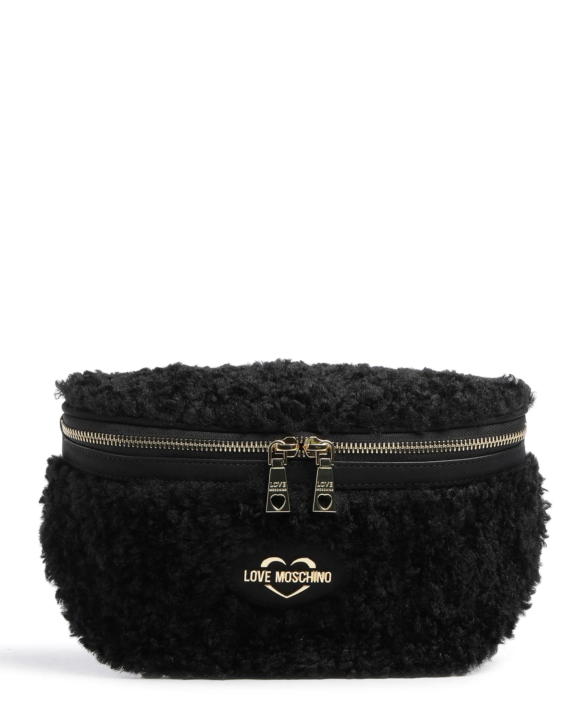  Love Moschino Love Furry Marsupio pelle sintetica, eco-pelliccia nero  