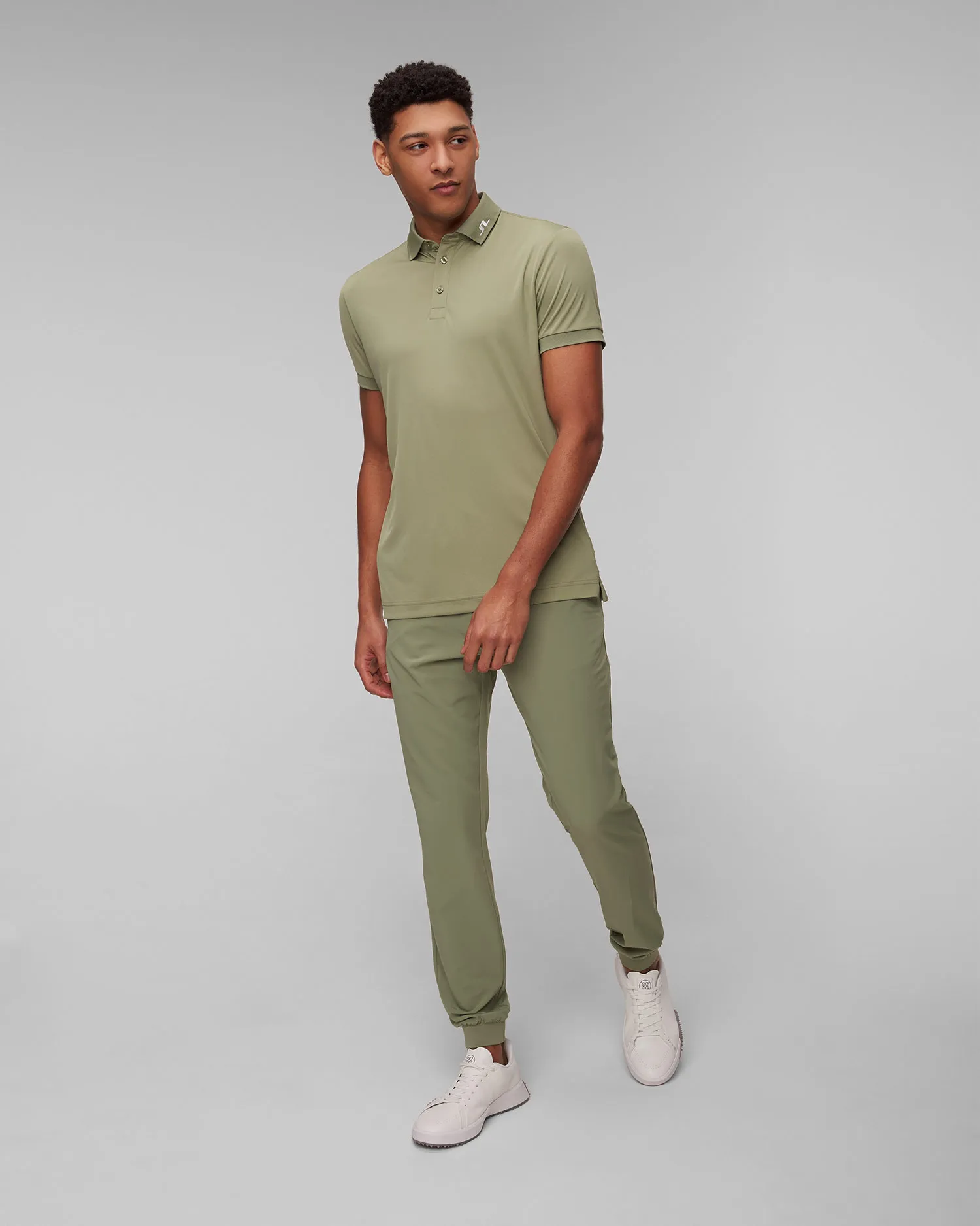 Polo verde da uomo J.Lindeberg KV Print GMJT11526-m311
