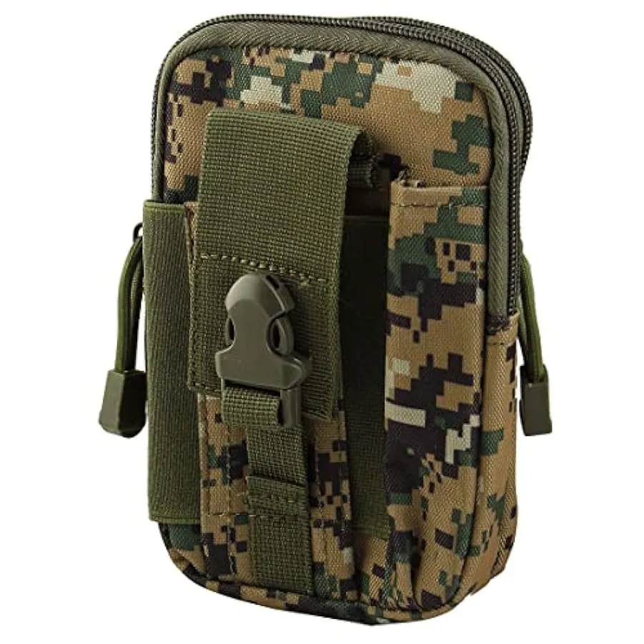 Ruilogod Camouflage Stampa Marsupio Nylon Sport Camping Trekking cerniera 2 Vano Phone Holder 205238667