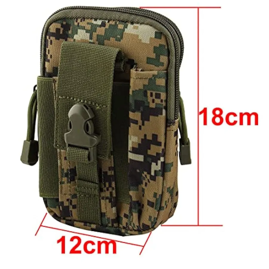 Ruilogod Camouflage Stampa Marsupio Nylon Sport Camping Trekking cerniera 2 Vano Phone Holder 205238667