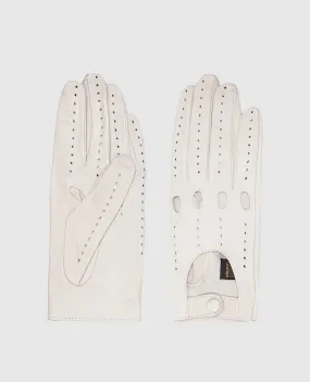 Sermoneta Gloves Guanti in pelle beige con perforazione AD