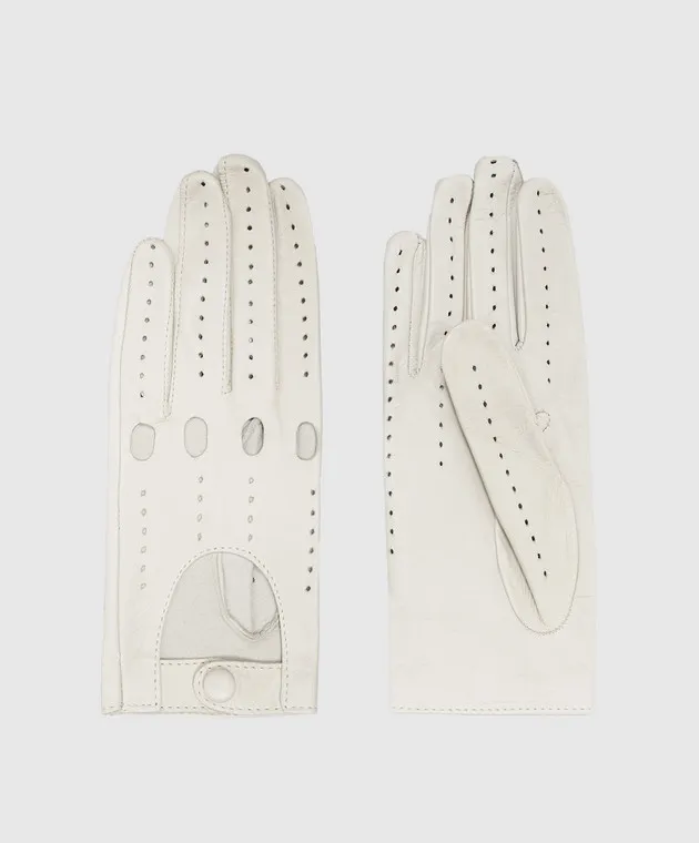 Sermoneta Gloves Guanti in pelle beige con perforazione AD