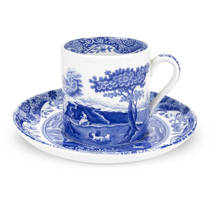 Spode blue Italian Tazza caffe' + piattino set 4 Blue Italian spode Portmerion