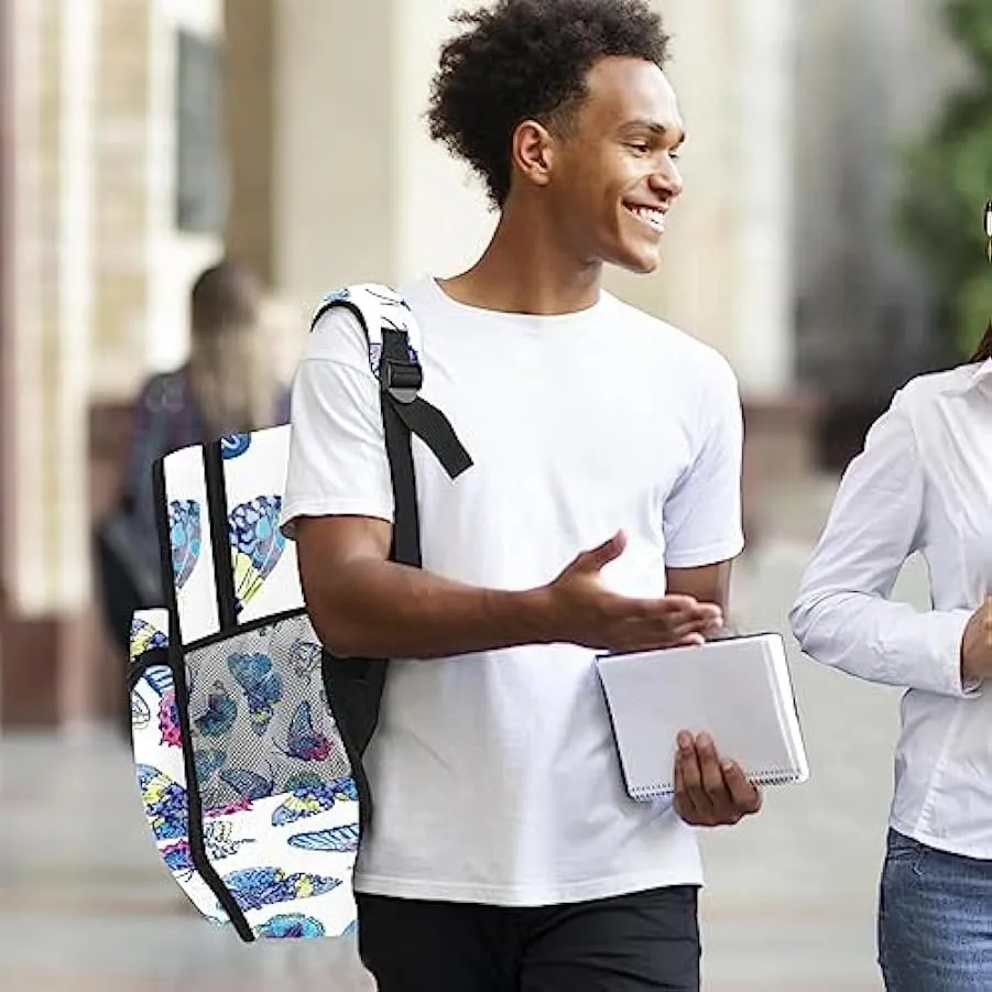 suojapuku Zaino casual per uomo e donna Zaino classico di base,Farfalle astratte sfumate colorate,Zaino universitario piccolo za