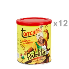 Torrcaffè 12 barattoli - Caffè tostato a legna macinato Torrcaffè 250 gr