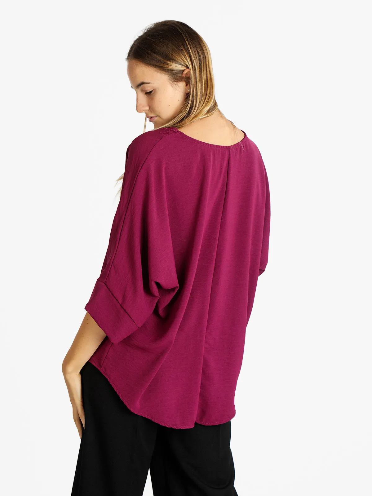 Unique Blouse longue femme à manches chauve-souris