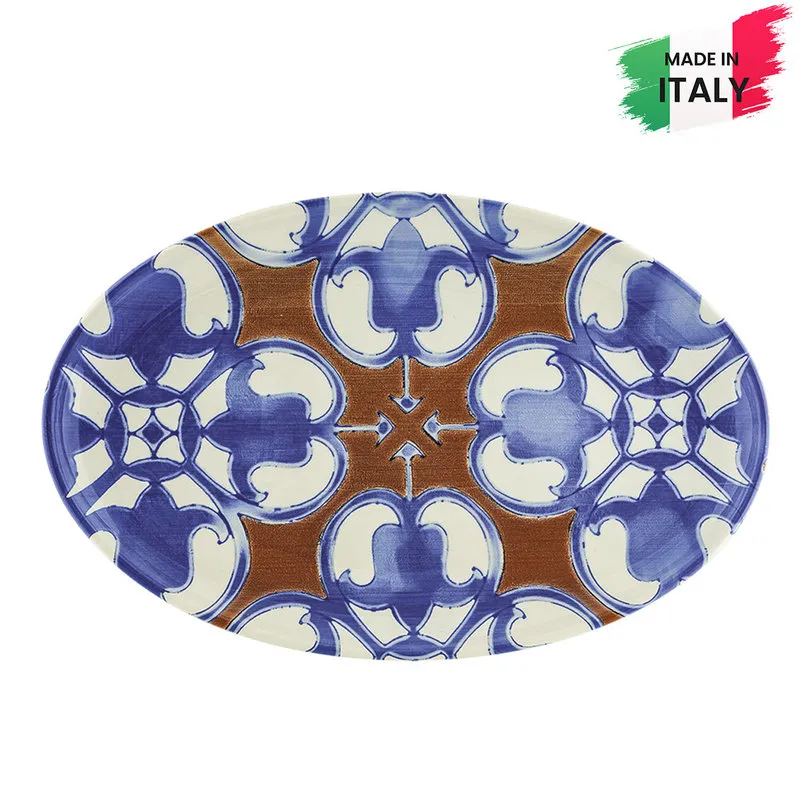 Villa Altachiara Piatto portata ovale ceramica sottosmalto cm 40x25 Ravello
